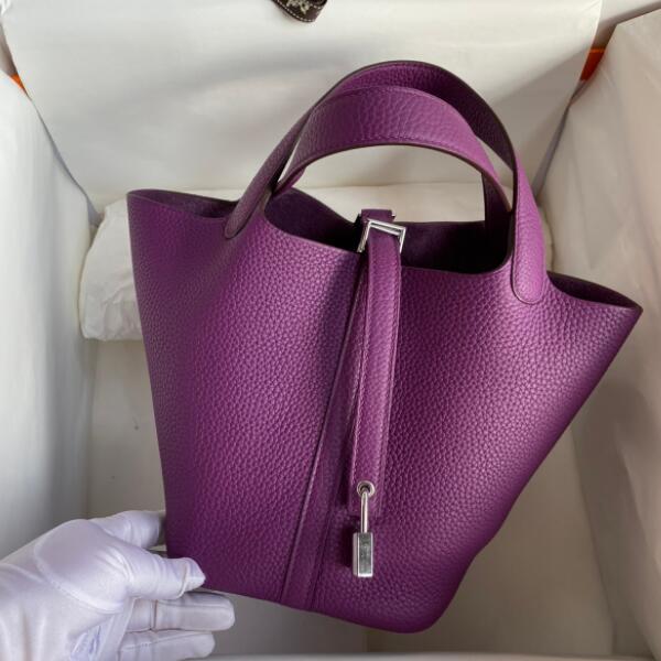 【エルメス HERMES】ピコタンロック18 PM アネモネ パープル シルバー金具 (100%マシン)